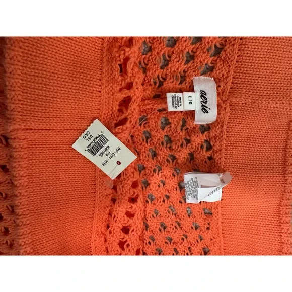 NWT Aerie AEO Orange Crochet Vacay Wide Leg Beach CoverUp Drawstring Waist Large - Picture 7 of 11